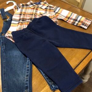 Vibrant Orange and Blue Overalls with Timeless Appeal